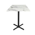 Holland Bar Stool Co 36 Tall OD211 Black Table Base w30x30 Foot and 36x36 Square White Marble Top, IndoorOutdoor OD211-3036BWODS36SQWM